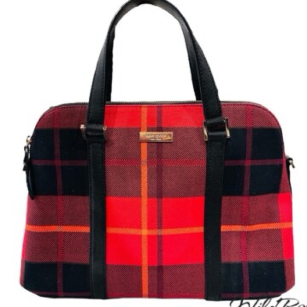 Kate Spade Red and Black Checkered Bag. Gently used